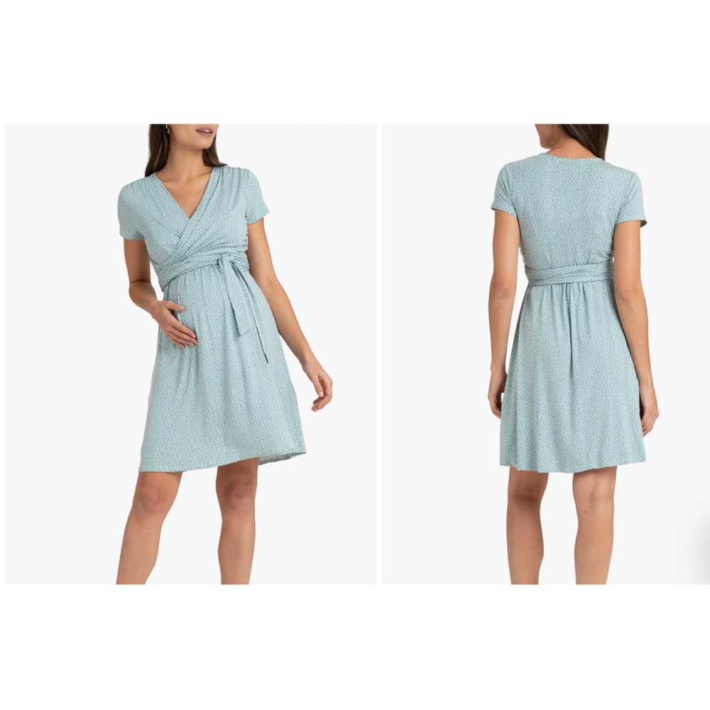 Seraphine Light Blue Polka Dot Midi Dress